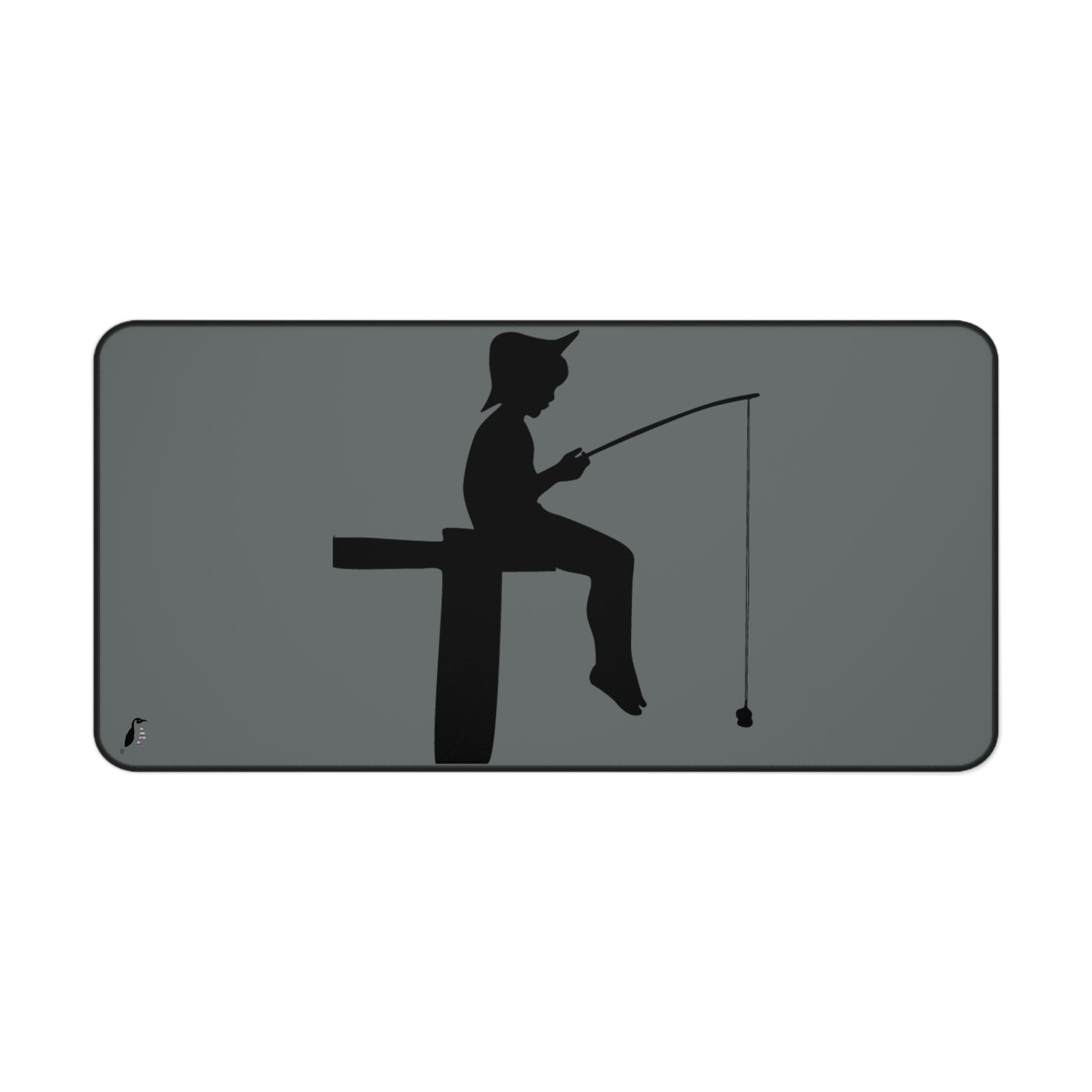 Desk Mat: Fishing Dark Grey