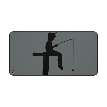 Desk Mat: Fishing Dark Grey