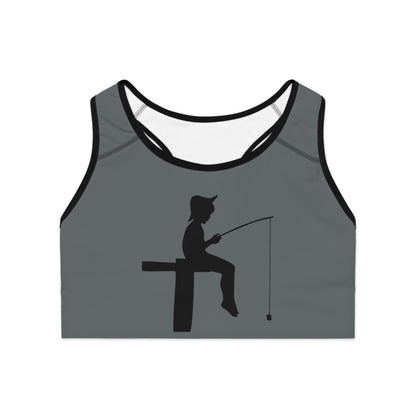 Sports Bra: Fishing Dark Grey