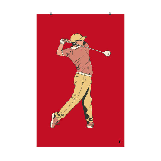Premium Matte Vertical Posters: Golf Dark Red