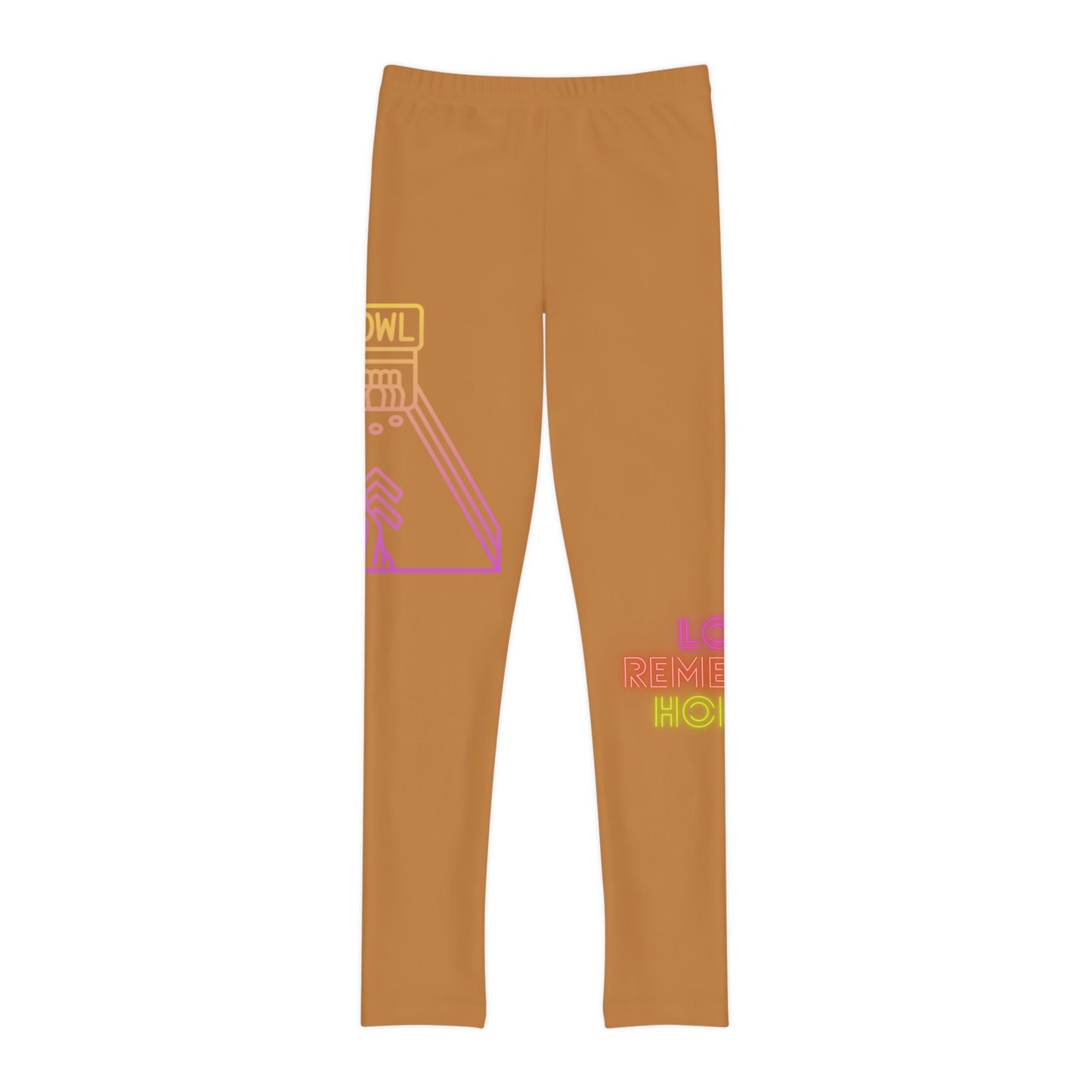 Youth Full-Length Leggings: Bowling Lite Brown