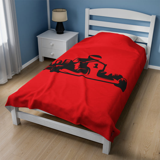 Velveteen Plush Blanket: Racing Red