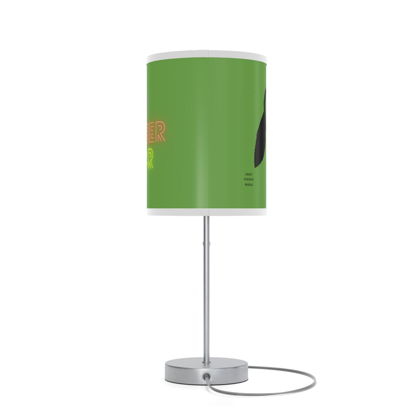 Lamp on a Stand, US|CA plug: Crazy Penguin World Logo Green