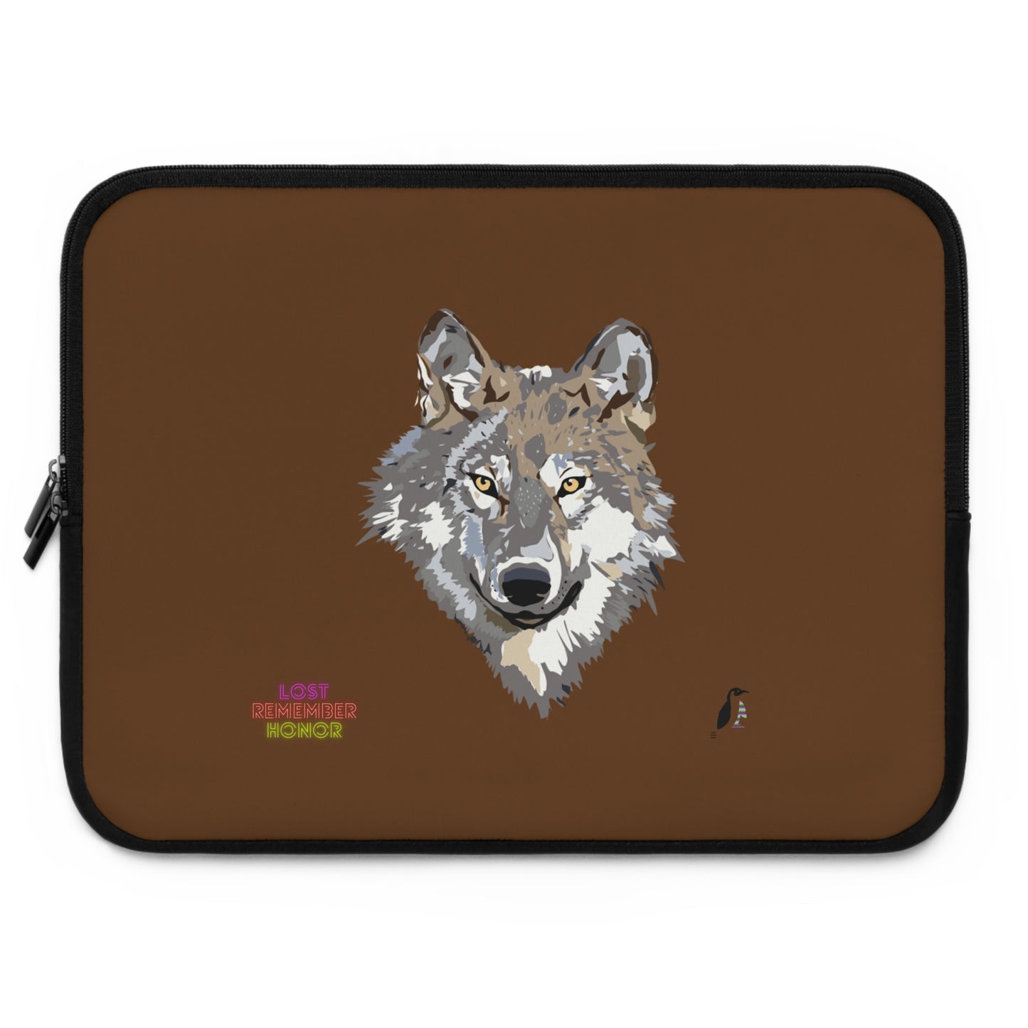 Laptop Sleeve: Wolves Brown