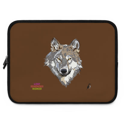 Laptop Sleeve: Wolves Brown