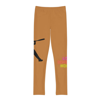 Youth Full-Length Leggings: Baseball Lite Brown