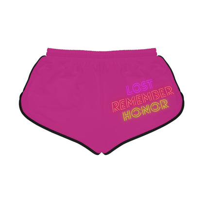 Women's Relaxed Shorts: Crazy Penguin World Logo Pink