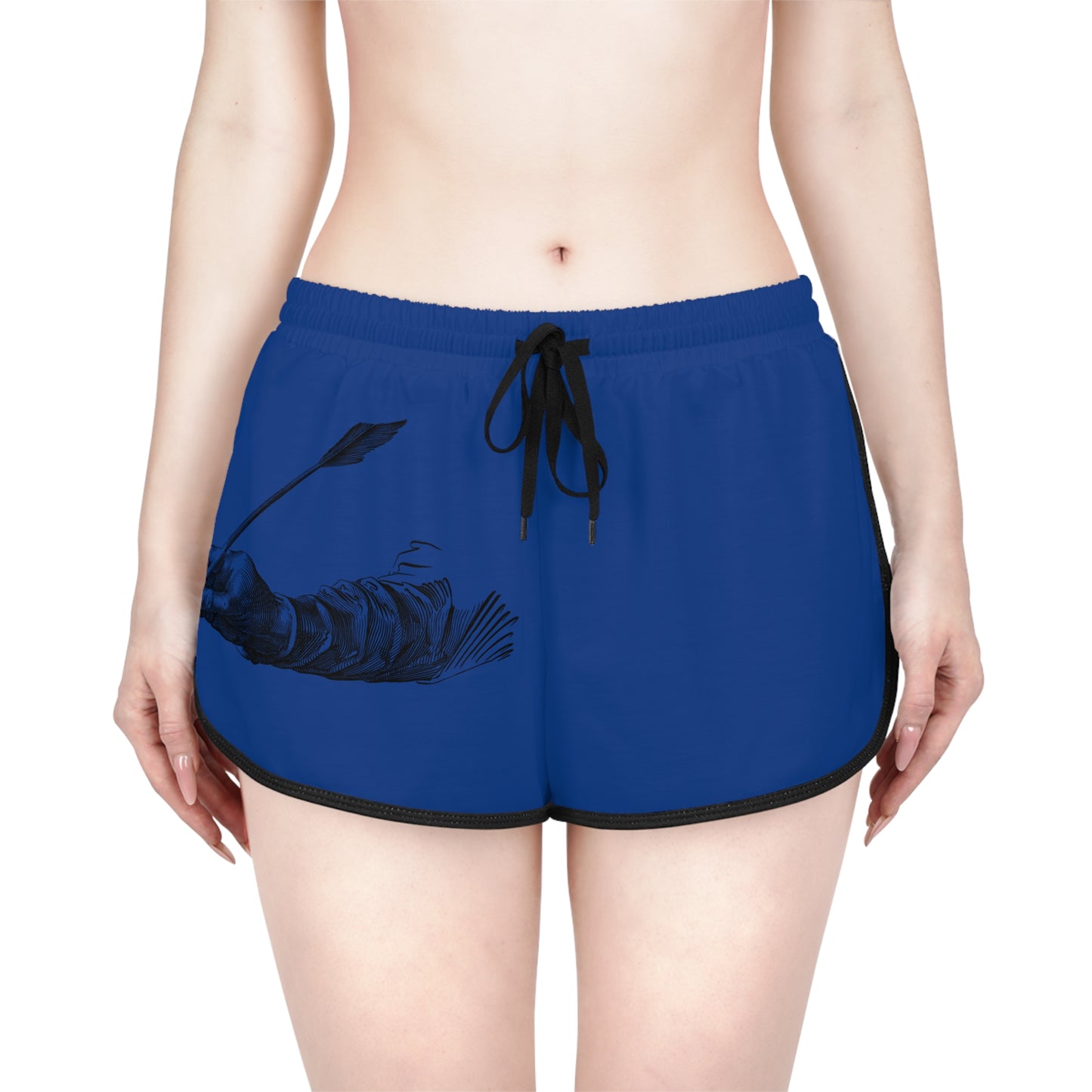 Women's Relaxed Shorts: Writing Dark Blue