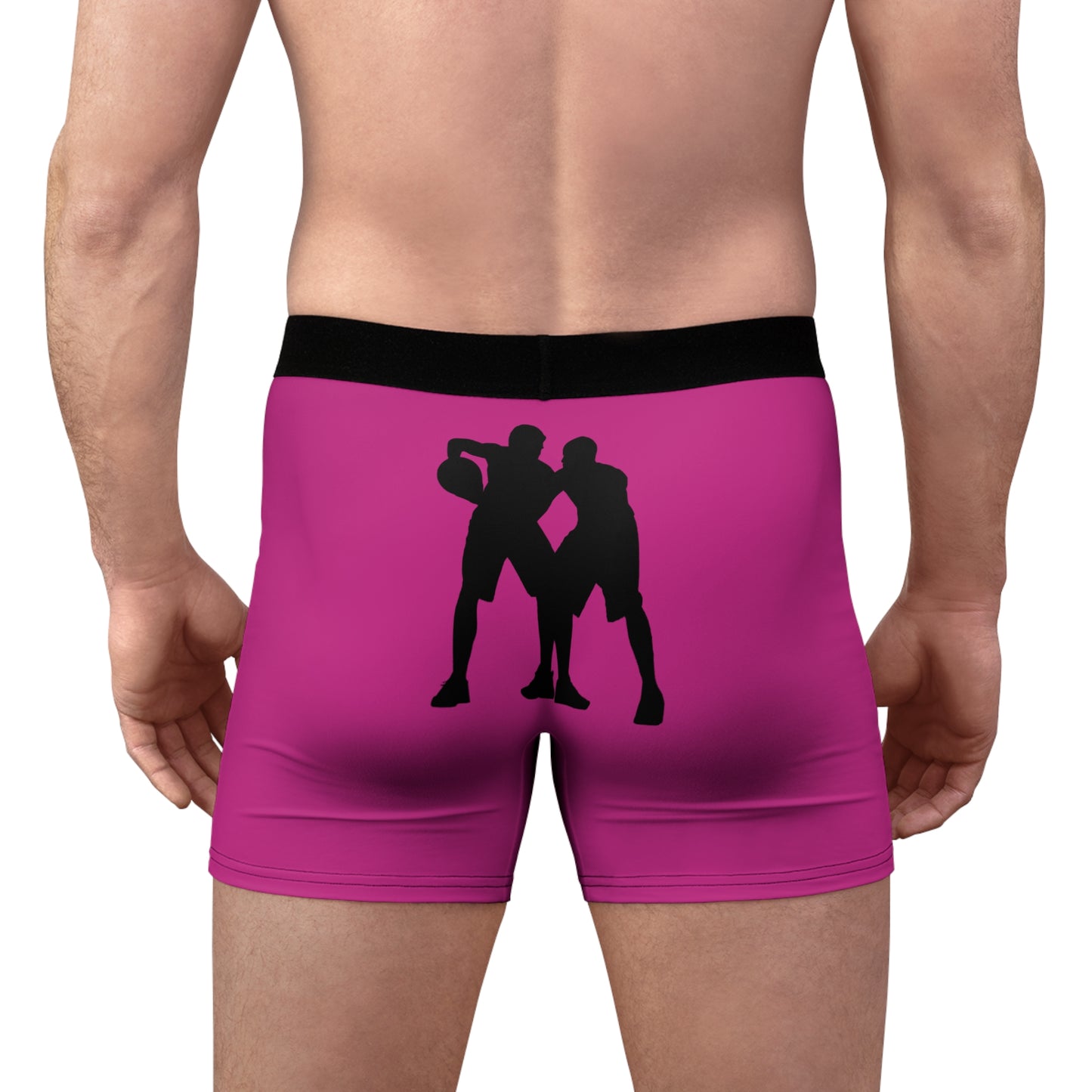 Men's Boxer Briefs: Basketball Pink