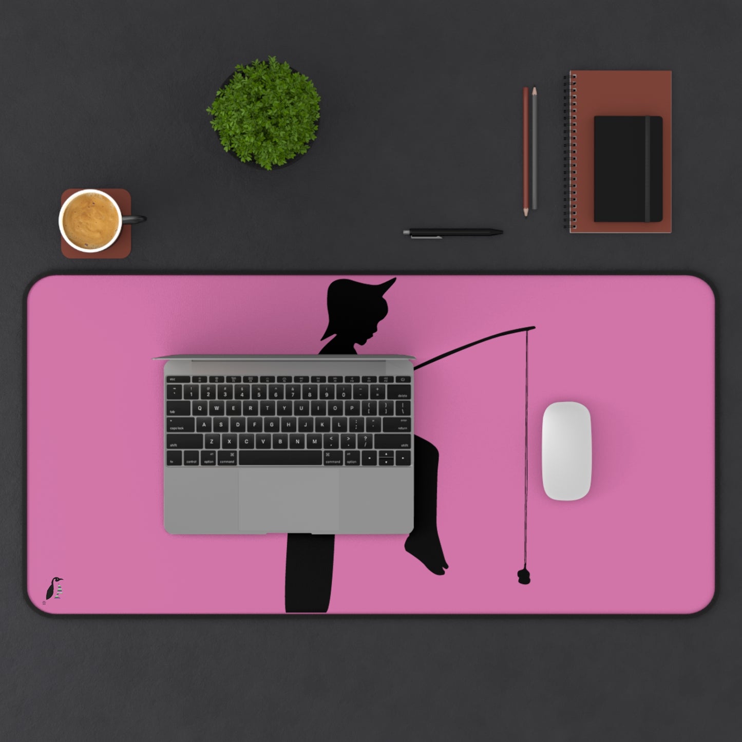 Desk Mat: Fishing Lite Pink