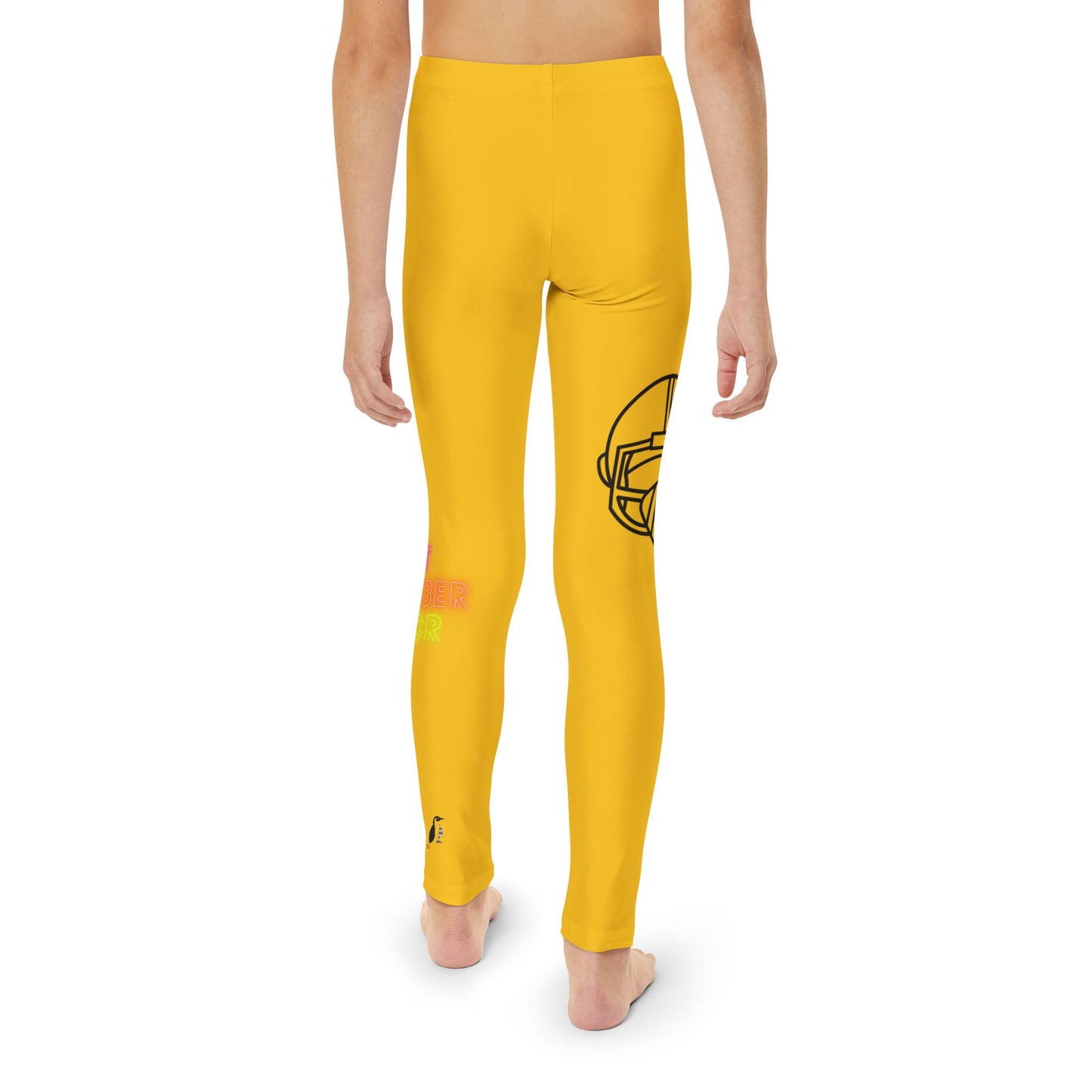 Youth Full-Length Leggings: Football Yellow