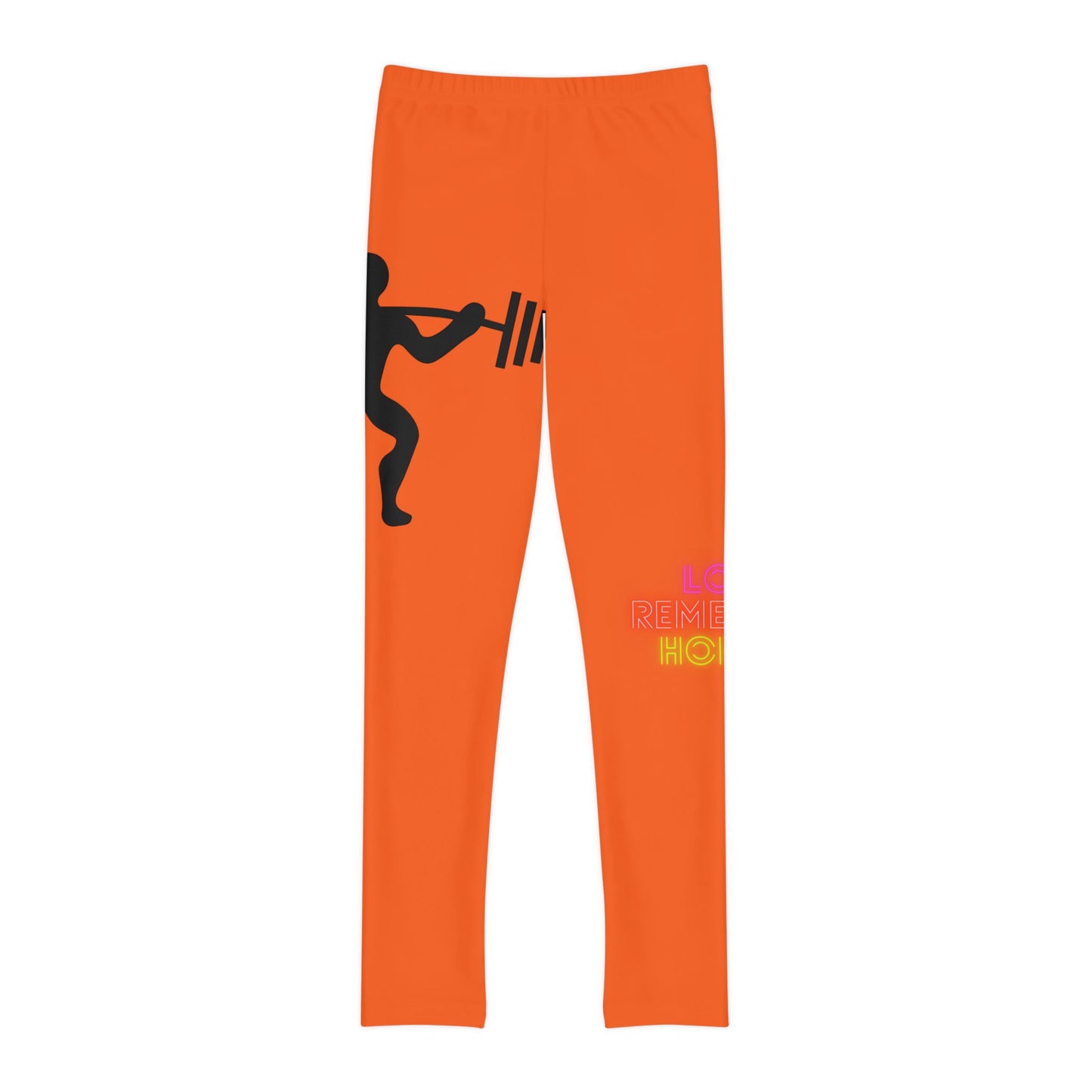 Youth Full-Length Leggings: Weightlifting Orange