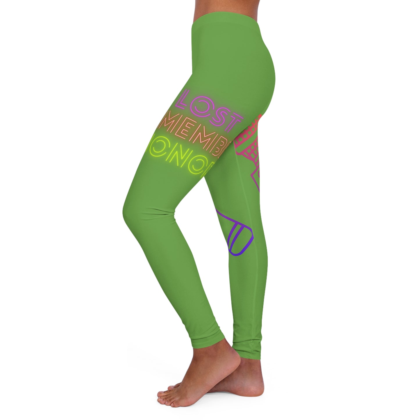 Women's Spandex Leggings: Music Green