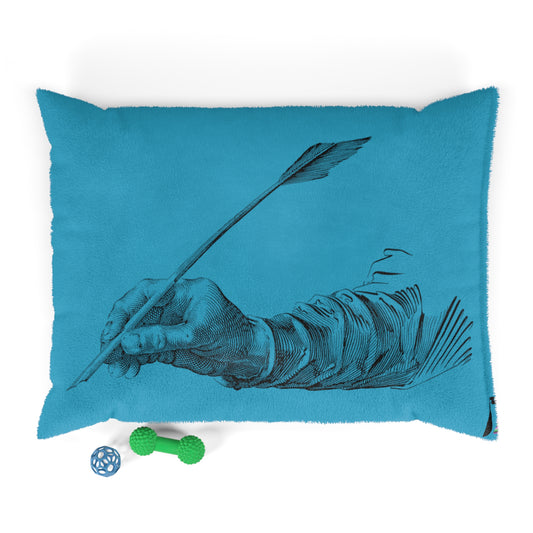 Pet Bed: Writing Turquoise