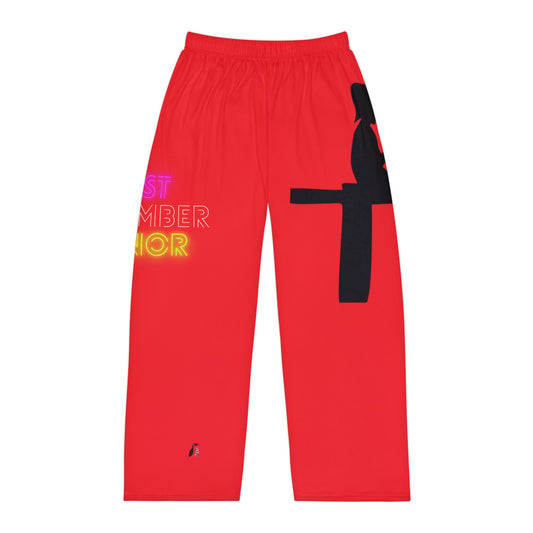 Men's Pajama Pants: Fishing Red