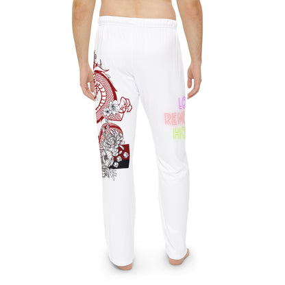 Panlalaking Pajama na pantalon: Dragons White 