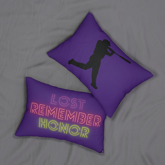 Spun Polyester Lumbar Pillow: Baseball Purple