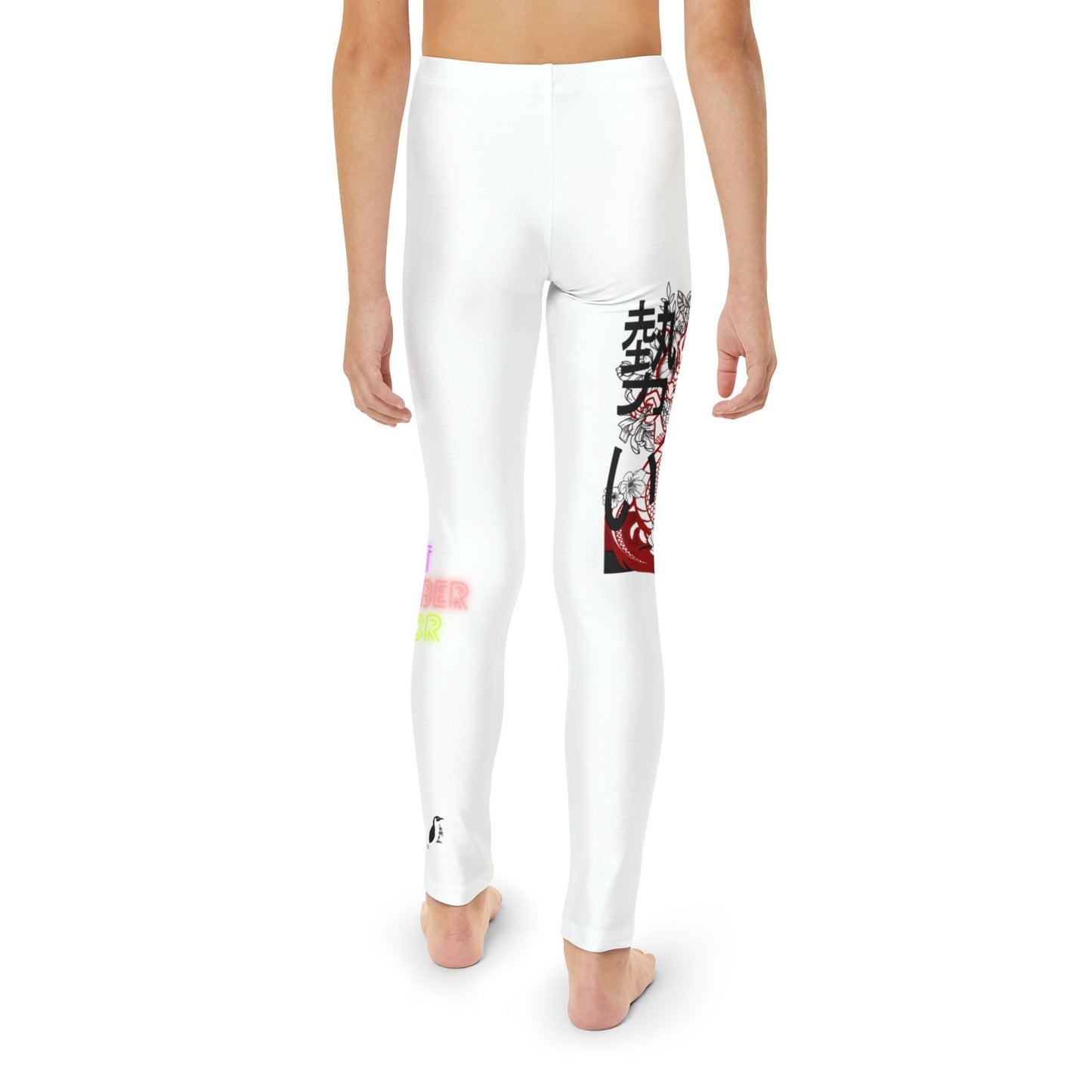 Youth Full-Length Leggings: Dragons White