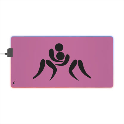 LED Gaming Mouse Pad: Wrestling Lite Pink