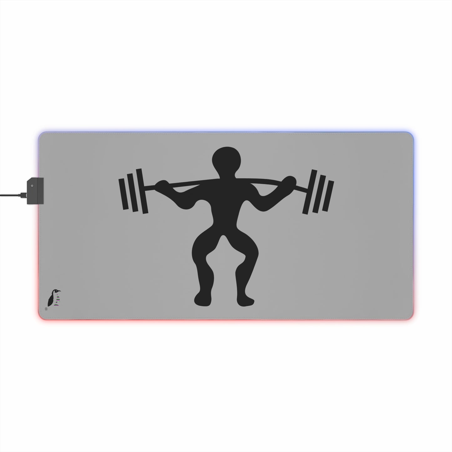 LED Gaming Mouse Pad: Weightlifting Lite Grey