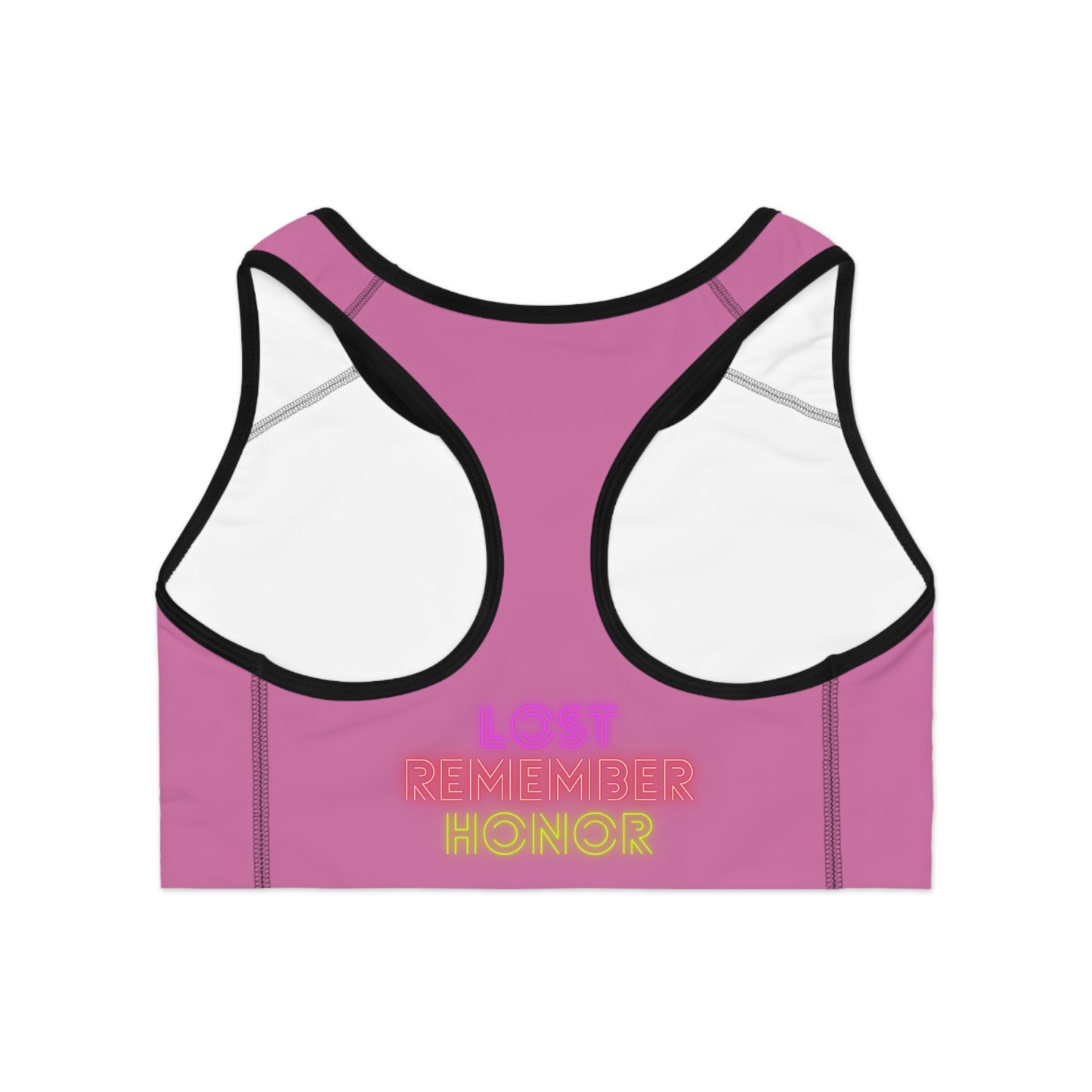 Sports Bra: Crazy Penguin World Logo Lite Pink