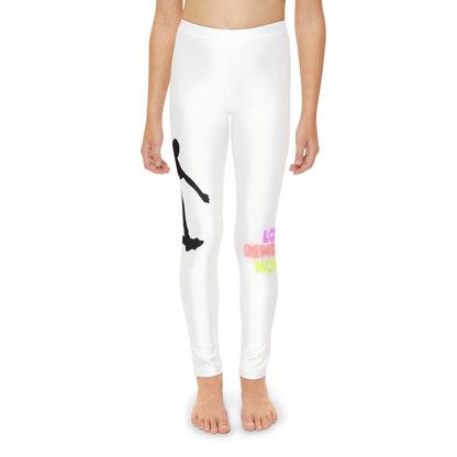 Youth Full-Length Leggings: Skateboarding White