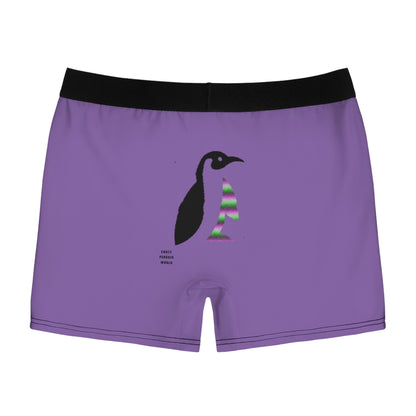 Men's Boxer Briefs: Crazy Penguin World Logo Lite Purple