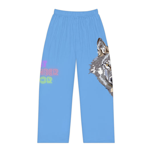 Pambabaeng Pajama Pants: Wolves Lite Blue 