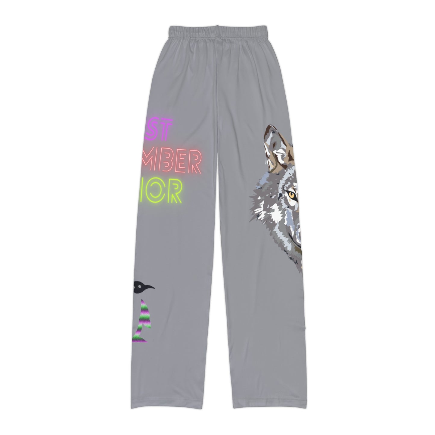 Kids Pajama Pants: Wolves Grey