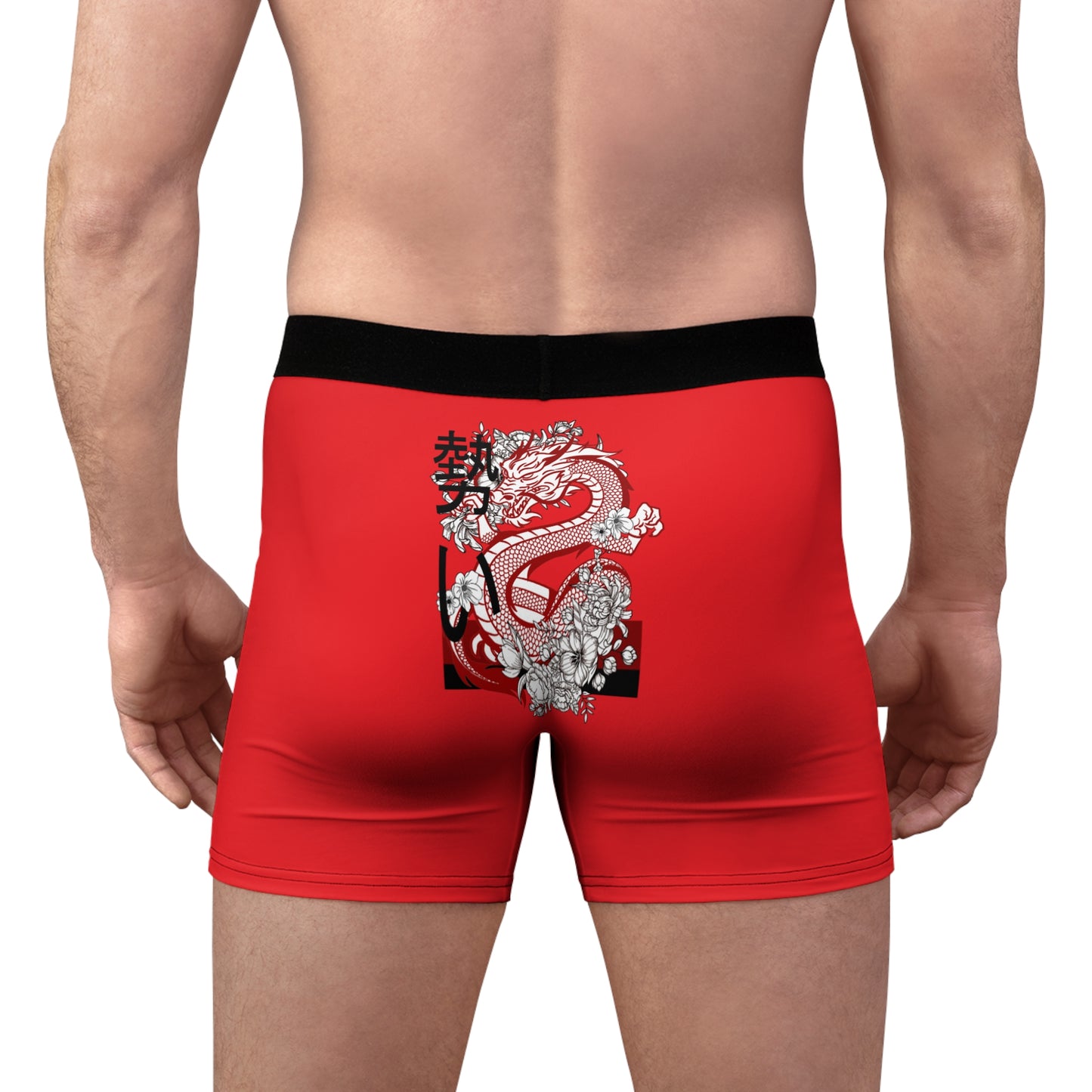 Men's Boxer Briefs: Dragons Red