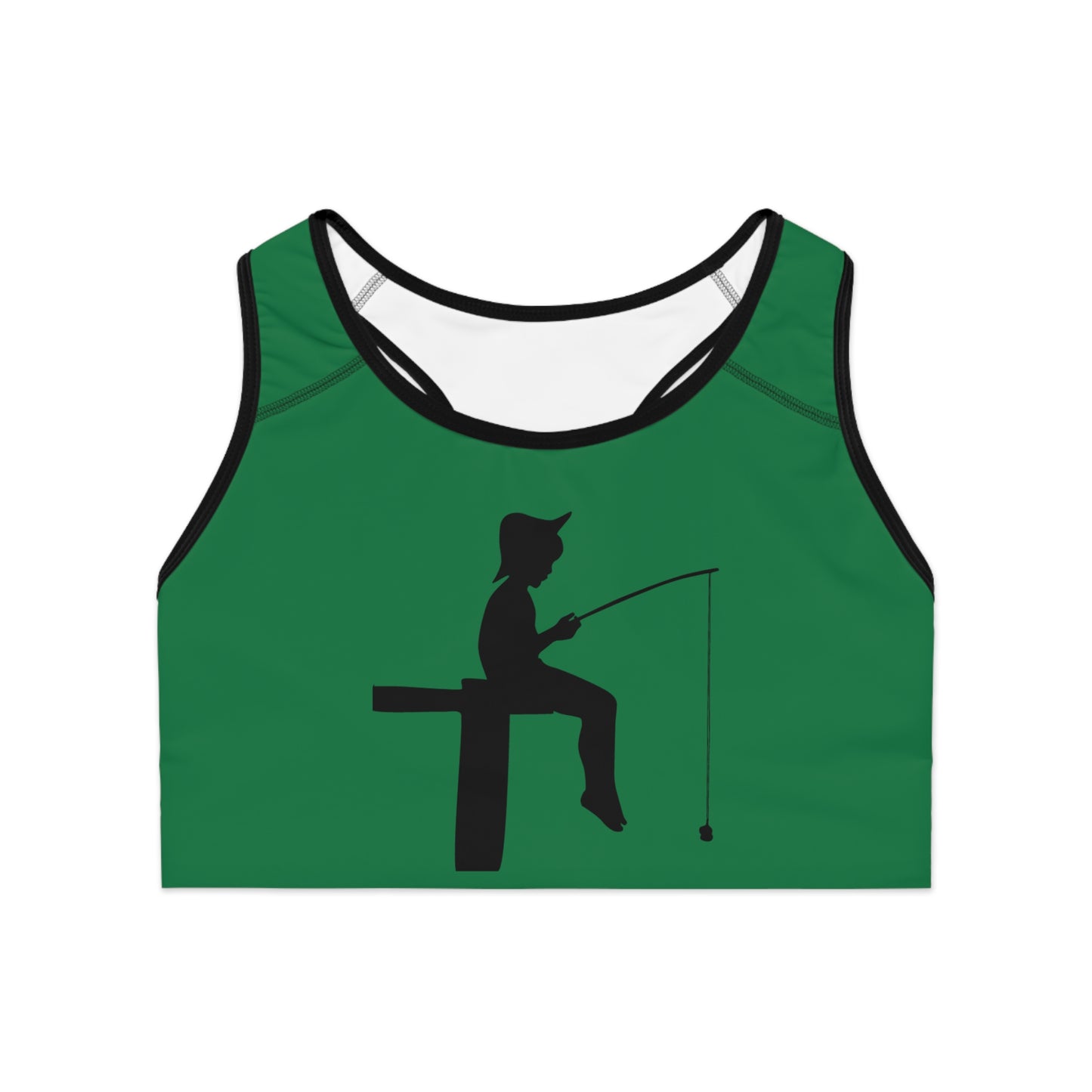 Sports Bra: Fishing Dark Green