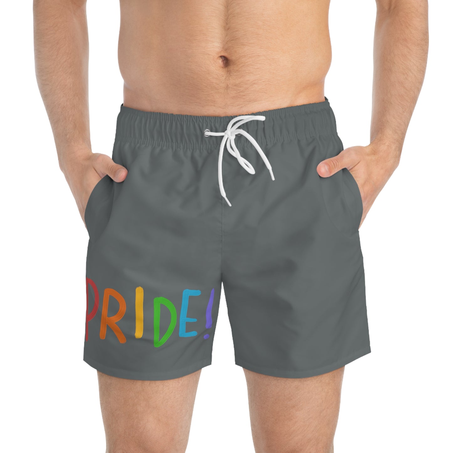 Swim Trunks: LGBTQ Pride Dark Gray