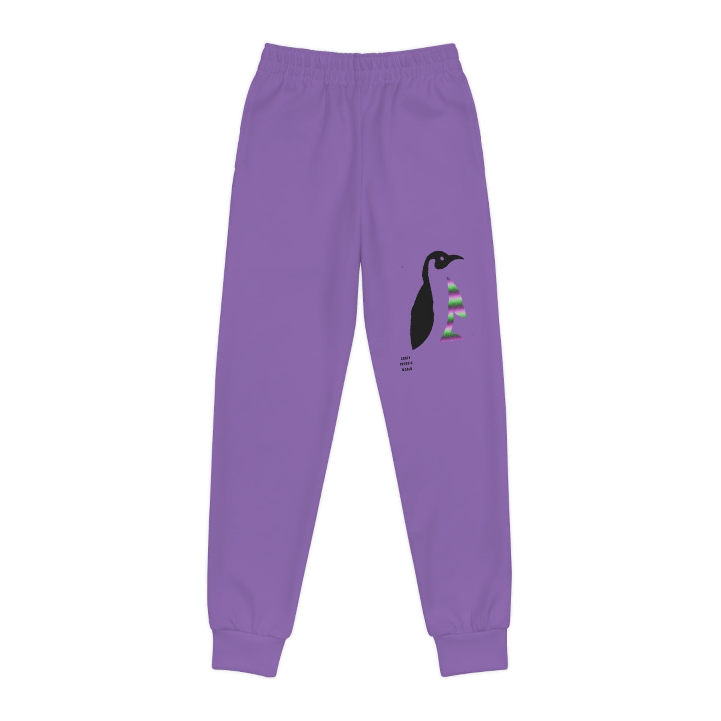 Youth Joggers: Crazy Penguin World Logo Lite Purple