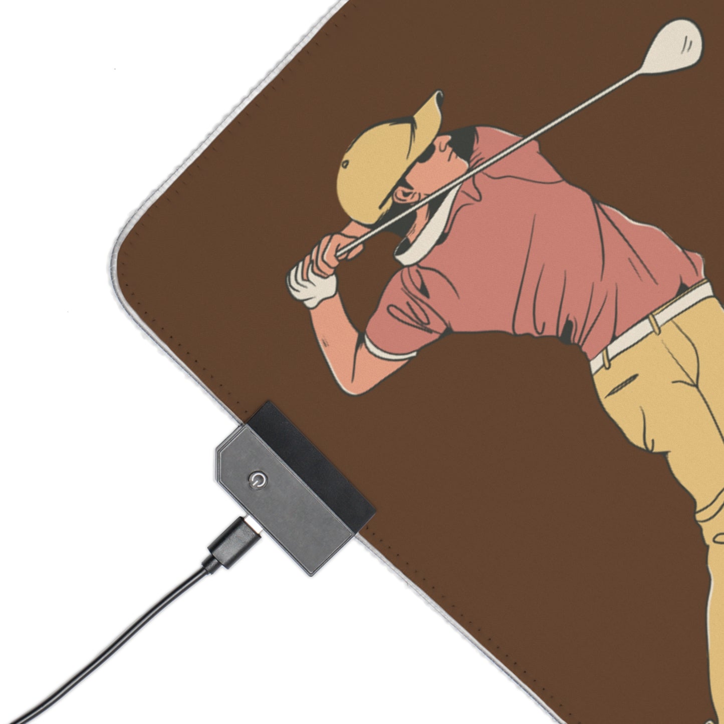 LED Gaming Mouse Pad: Golf Brown