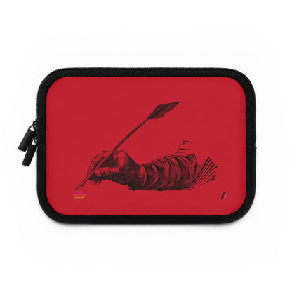 Laptop Sleeve: Writing Dark Red