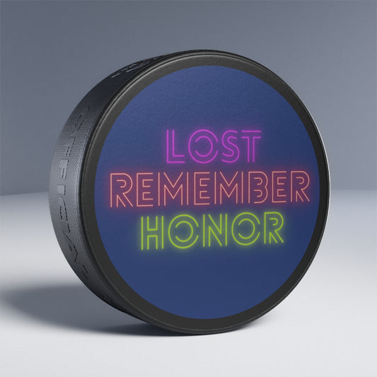 Hockey Puck: Lost Remember Honor Dark Blue