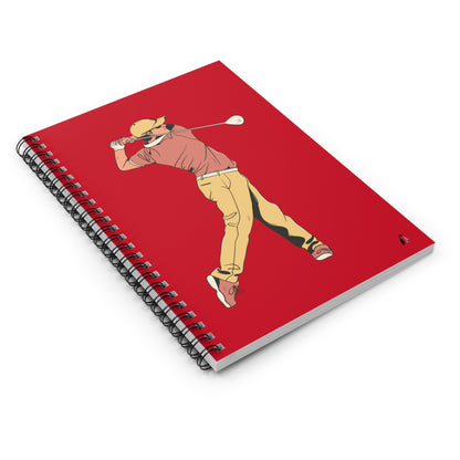Spiral Notebook - Ruled Line: Golf Dark Red