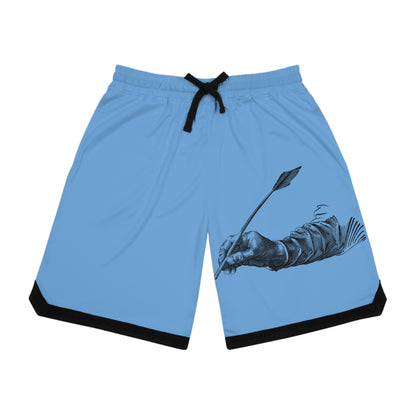 Basketball Rib Shorts: Writing Lite Blue