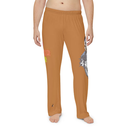 Men's Pajama Pants: Wolves Lite Brown