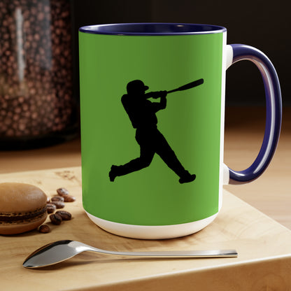 Two-Tone Coffee Mugs, 15oz: Baseball Green