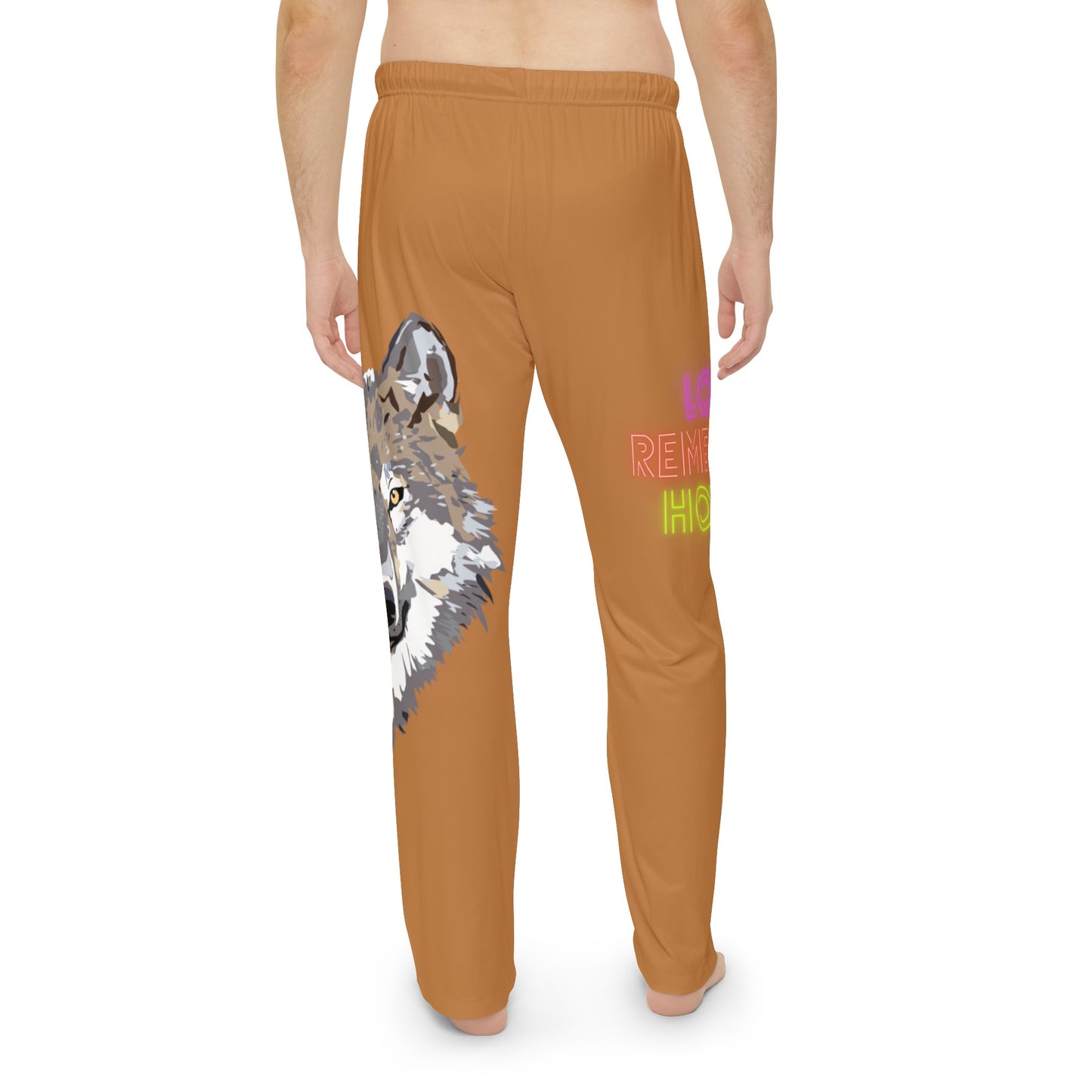 Men's Pajama Pants: Wolves Lite Brown