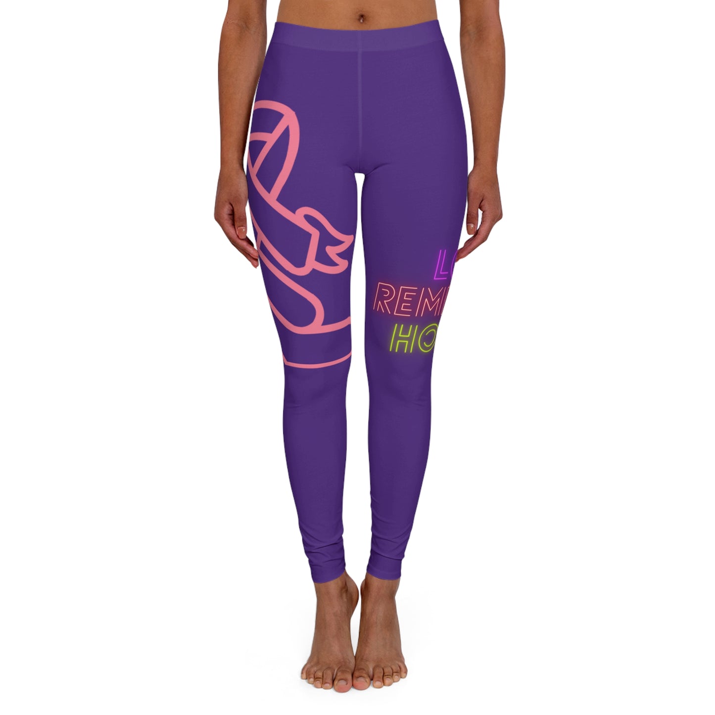 Women's Spandex Leggings: Fight Cancer Purple