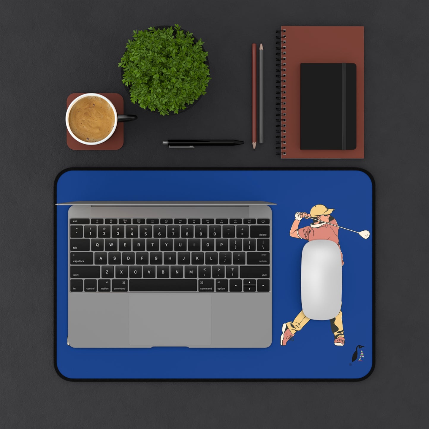 Desk Mat: Golf Dark Blue