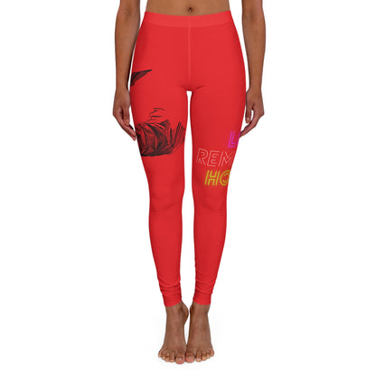 Women's Spandex Leggings: Writing Red