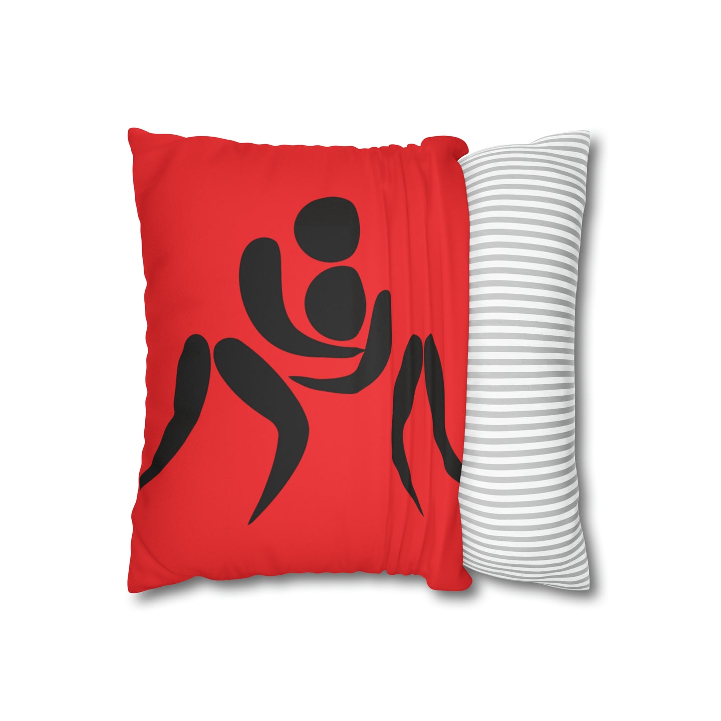 Faux Suede Square Pillow Case: Wrestling Red
