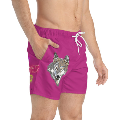 Swim Trunks: Wolves Pink