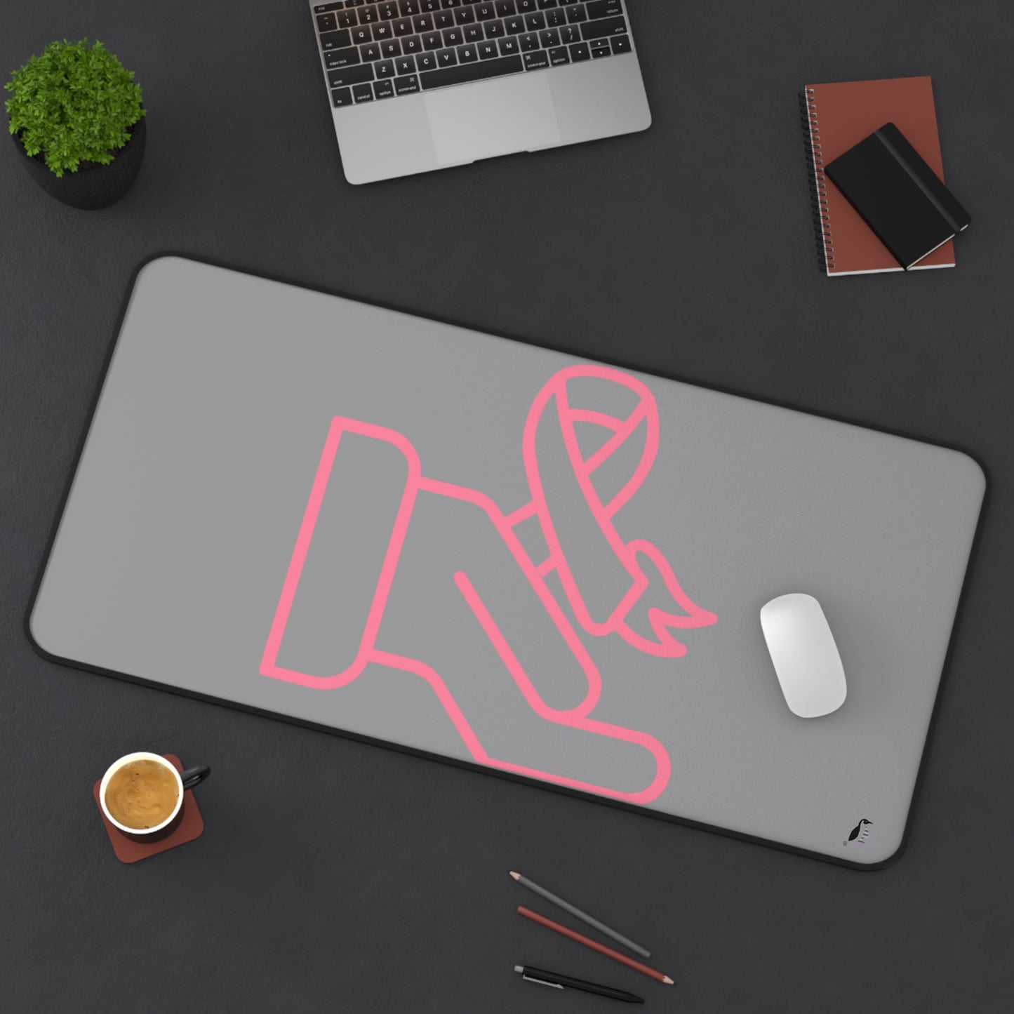 Desk Mat: Fight Cancer Grey