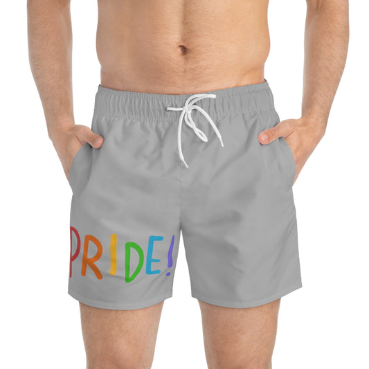 Swim Trunks: LGBTQ Pride Lite Gray