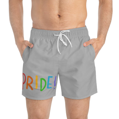 Swim Trunks: LGBTQ Pride Lite Gray