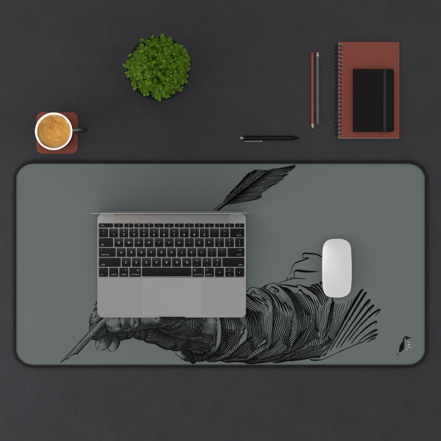 Desk Mat: Writing Dark Grey